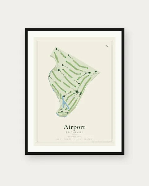 Airport Golf Course golf course map print