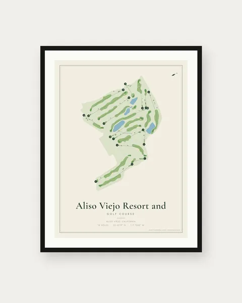 Aliso Viejo Resort and Golf Course golf course map print