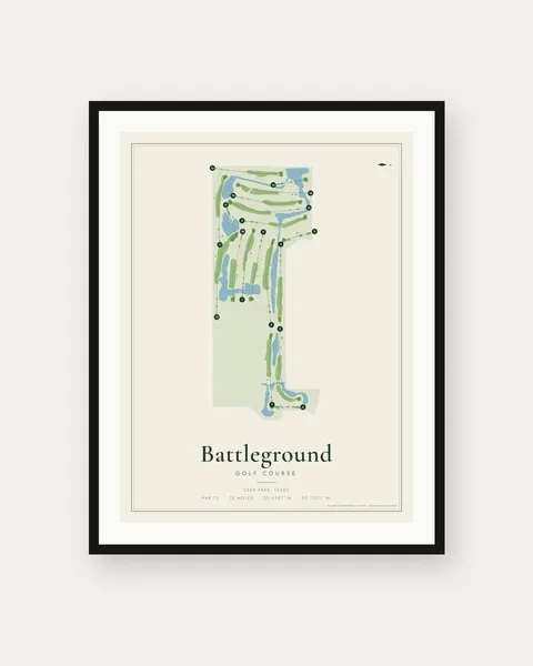 Battleground Golf Course at Deer Park golf course map print