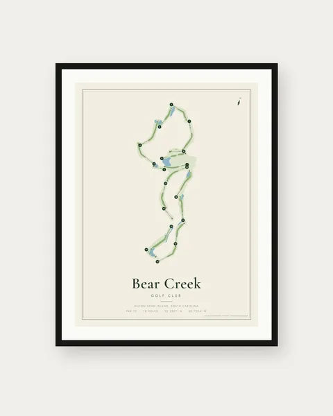 Bear Creek Golf Club golf course map print