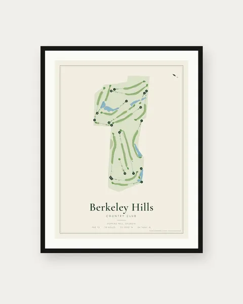 Berkeley Hills Country Club golf course map print
