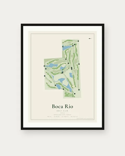 Boca Rio Golf Club golf course map print