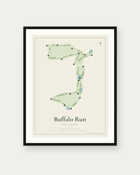 Buffalo Run Golf Course golf course map print