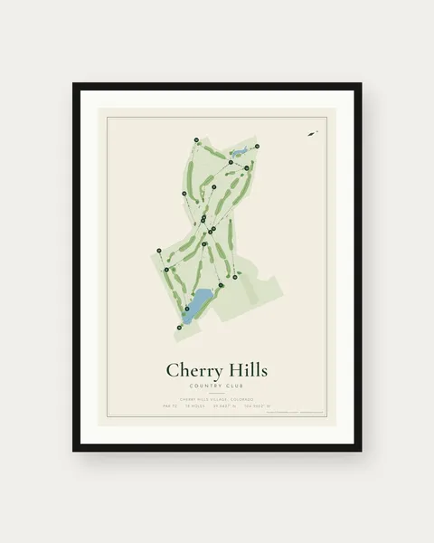 Cherry Hills Country Club golf course map print