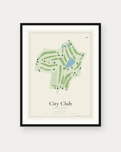 City Club Marietta golf course map print