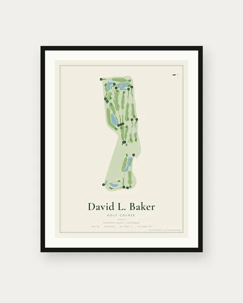 David L. Baker Golf Course golf course map print