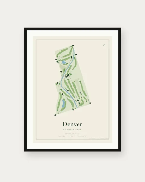 Denver Country Club golf course map print