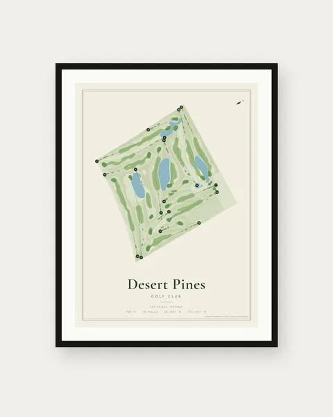 Desert Pines Golf Club golf course map print