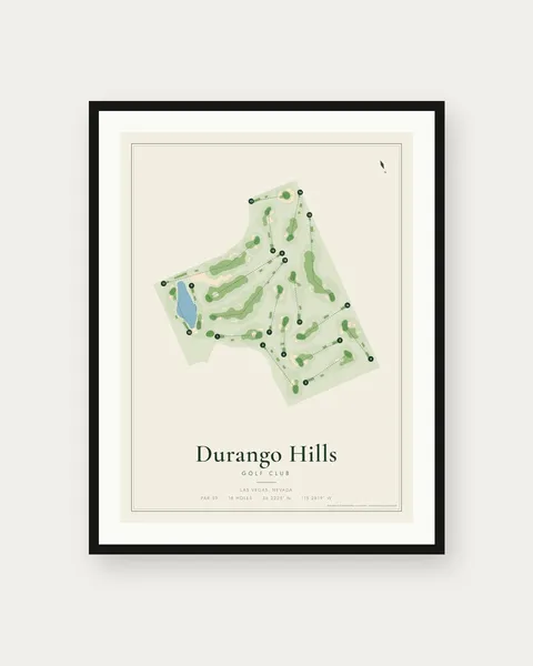 Durango Hills Golf Club golf course map print