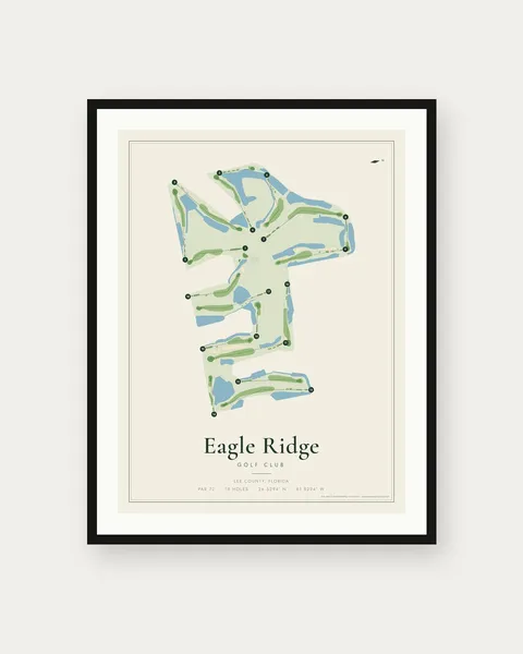 Eagle Ridge Golf Club golf course map print