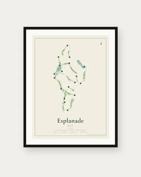 Esplanade Golf golf course map print