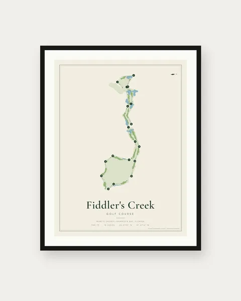 Fiddler's Creek golf course map print