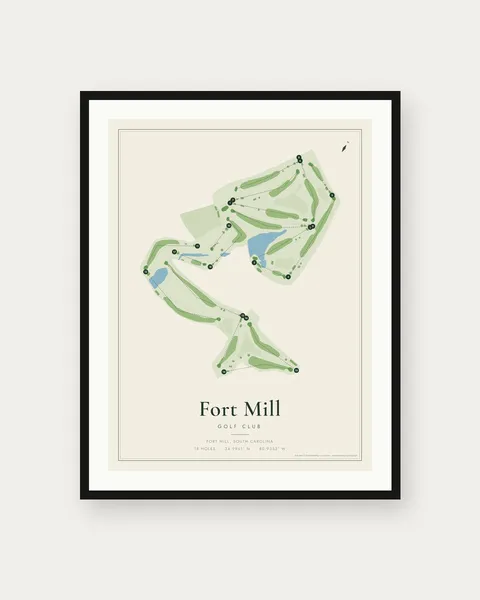 Fort Mill Golf Club golf course map print