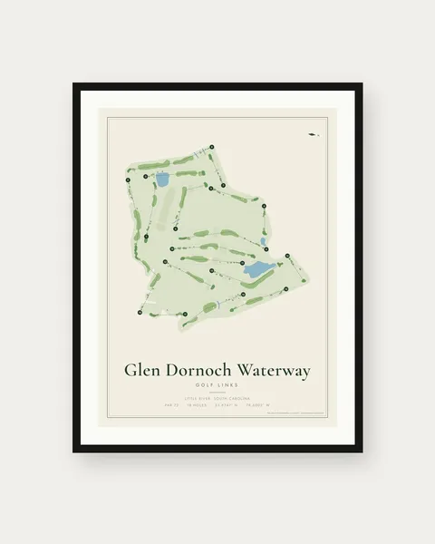 Glen Dornoch Waterway Golf Links golf course map print