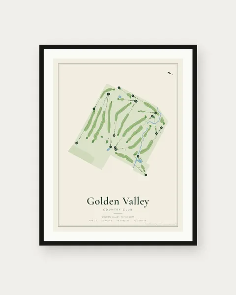 Golden Valley Country Club golf course map print