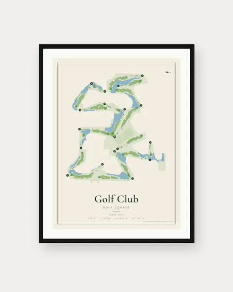 Golf Club of Dublin golf course map print