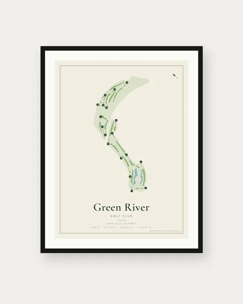 Green River Golf Club golf course map print