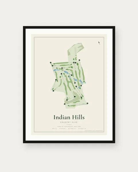 Indian Hills Country Club golf course map print