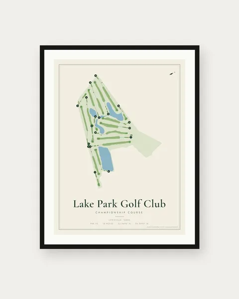Lake Park Golf Club Championship Course golf course map print