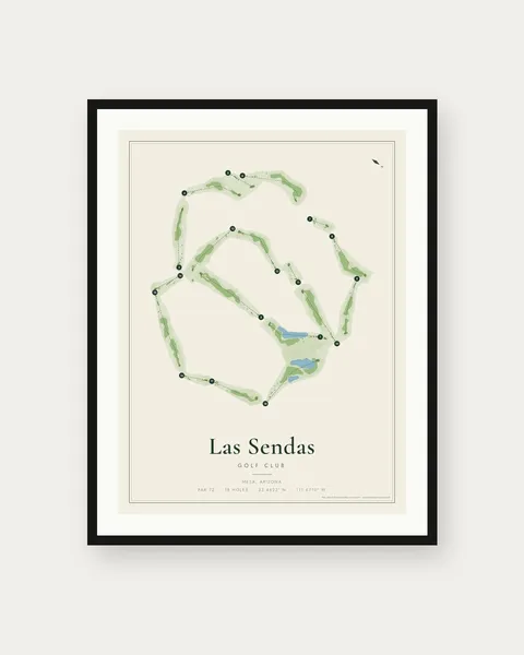Las Sendas Golf Club golf course map print