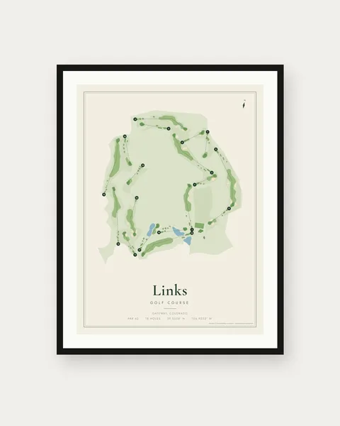 Links Golf Course golf course map print