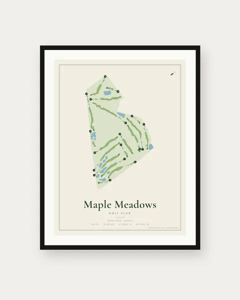 Maple Meadows Golf Club golf course map print