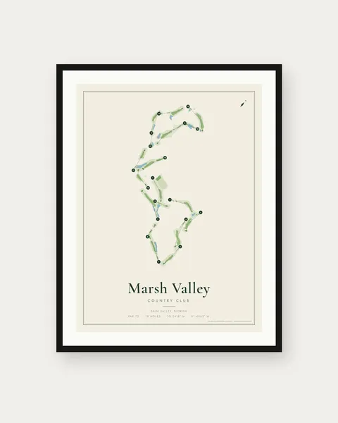 Marsh Valley Country Club golf course map print