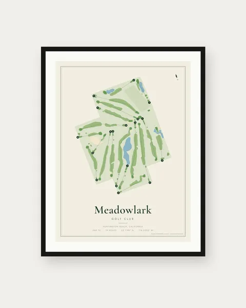 Meadowlark Golf Club golf course map print