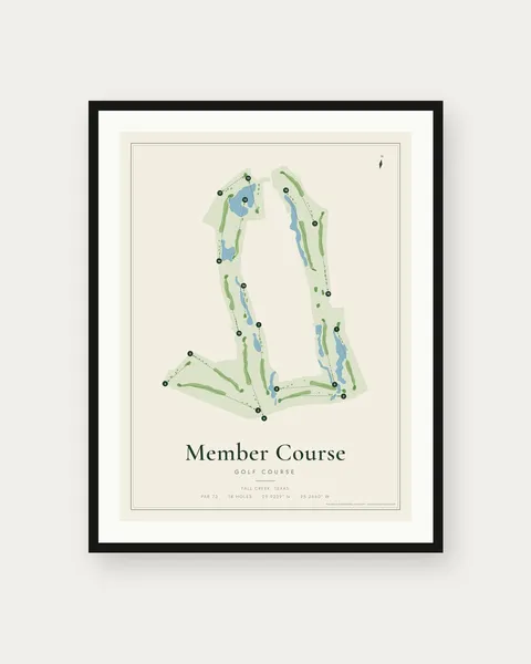 Member Course golf course map print