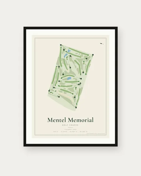 Mentel Memorial Golf Course golf course map print