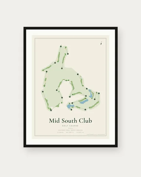 Mid South Club golf course map print