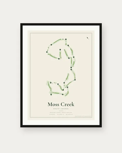 Moss Creek South Course golf course map print