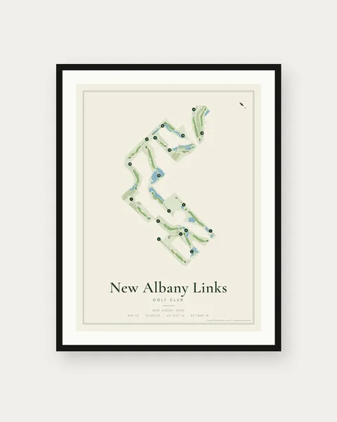 New Albany Links Golf Club golf course map print