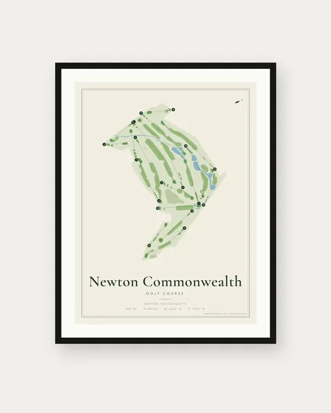 Newton Commonwealth Golf Course golf course map print