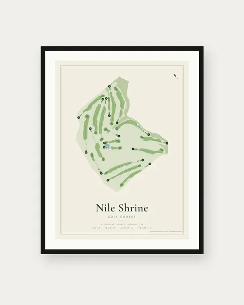 Nile Shrine Golf Course golf course map print