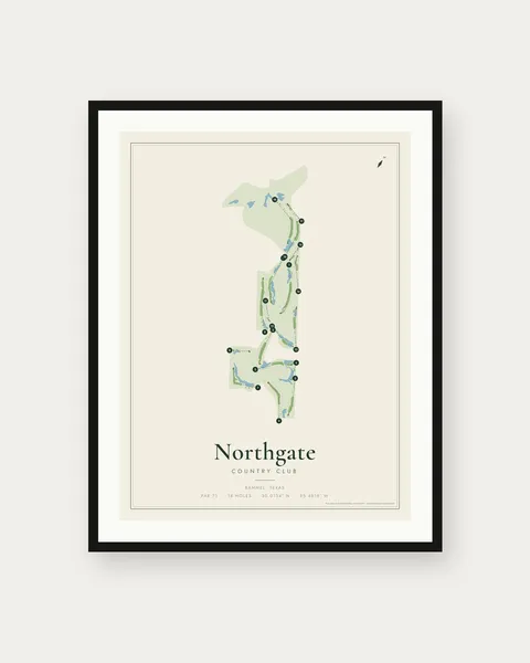 Northgate Country Club golf course map print