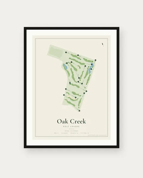 Oak Creek Golf Course (Irvine) golf course map print