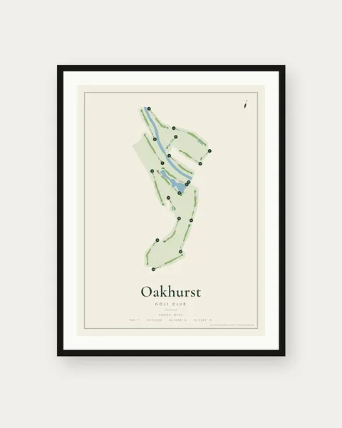 Oakhurst Golf Club golf course map print