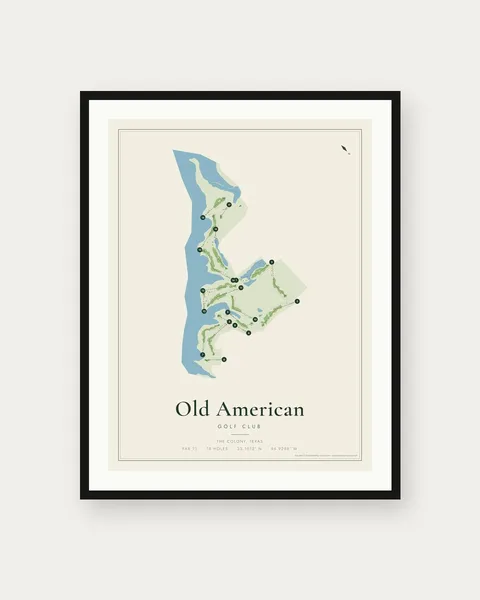Old American Golf Club golf course map print