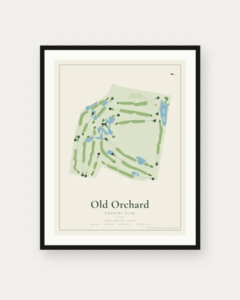 Old Orchard Country Club golf course map print