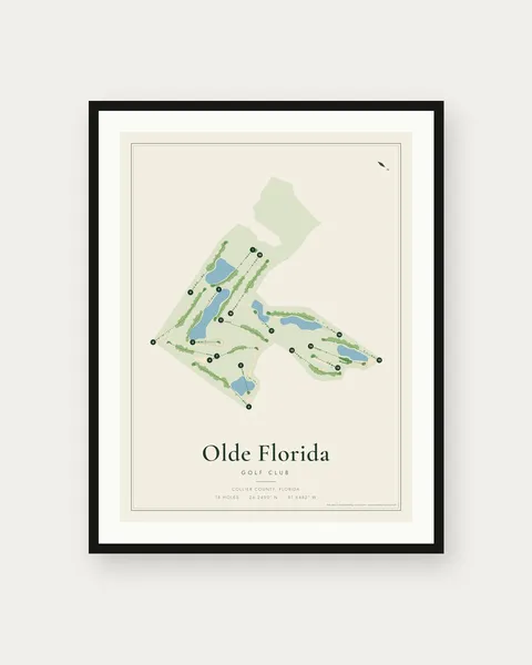 Olde Florida Golf Club golf course map print