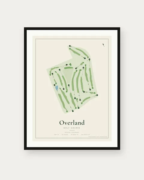 Overland Golf Course golf course map print