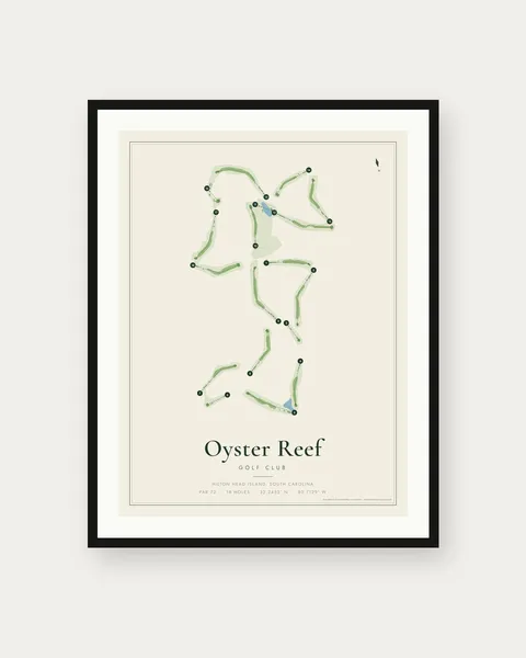 Oyster Reef Golf Club golf course map print