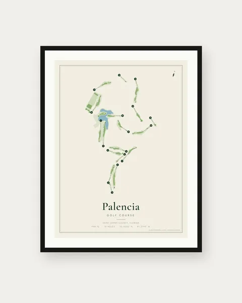 Palencia Golf Course golf course map print
