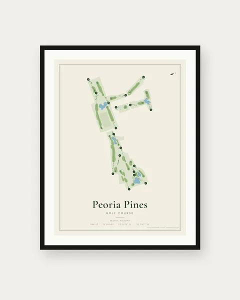 Peoria Pines Golf Course (Country Meadows) golf course map print
