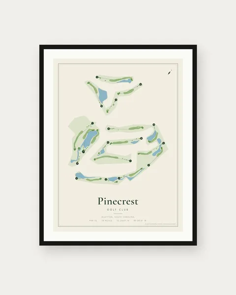 Pinecrest Golf Club golf course map print