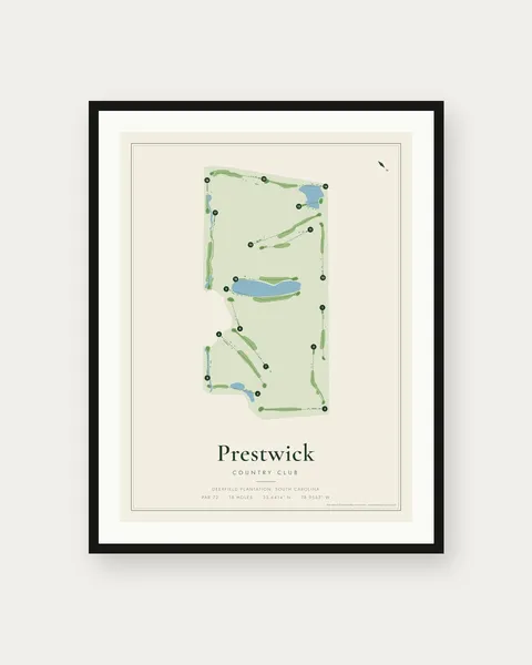 Prestwick Country Club golf course map print