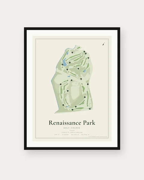 Renaissance Park Golf Course golf course map print