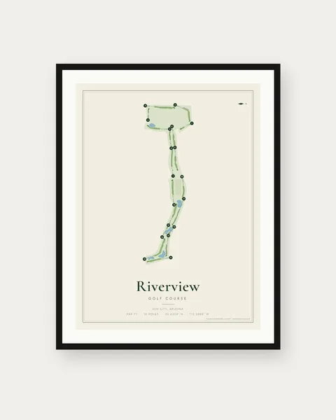Riverview Golf Course golf course map print