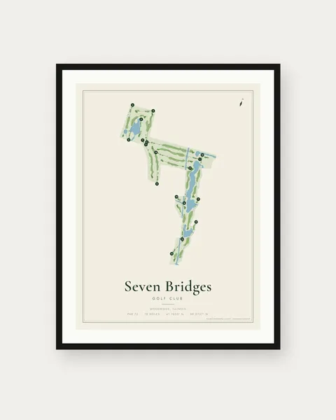 Seven Bridges Golf Club golf course map print